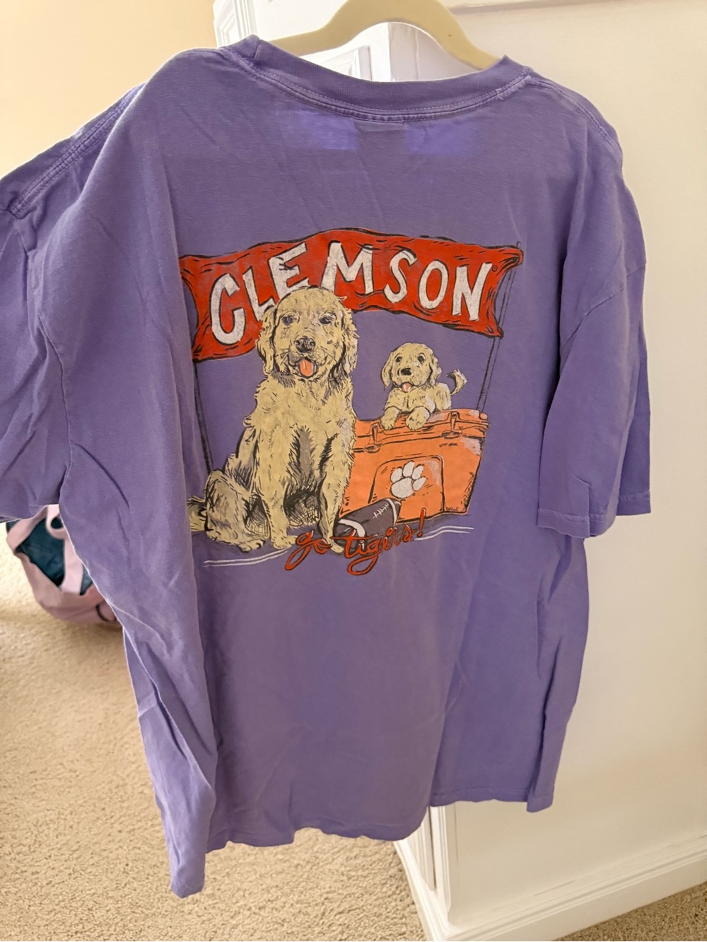 Comfort Colors Purple Clemson Dog Graphic T-Shirt